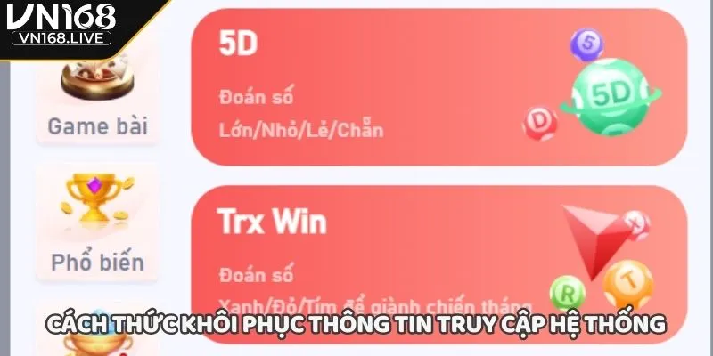 Cách thức khôi phục thông tin truy cập hệ thống