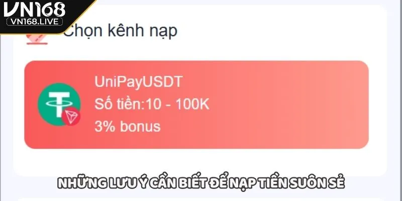 Những lưu ý cần biết để nạp tiền suôn sẻ