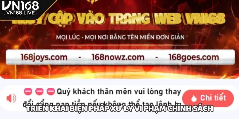 Triển khai biện pháp xử lý vi phạm chính sách